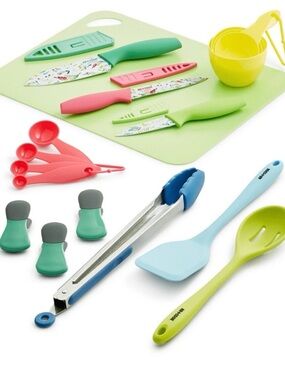 NWT Art + Cook Kitchen Gadget & Cutlery Knife Set Floral Multicolor 23 Pieces